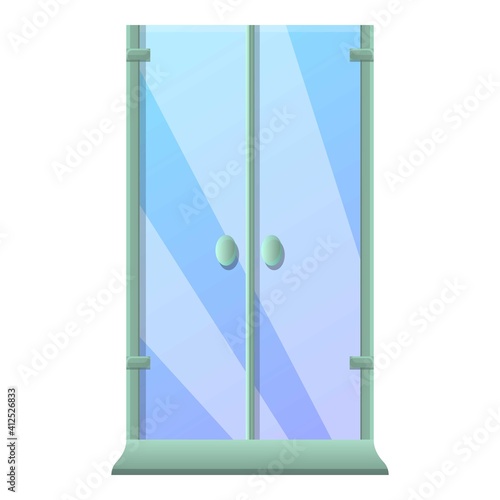Domestic shower stall icon. Cartoon of domestic shower stall vector icon for web design isolated on white background