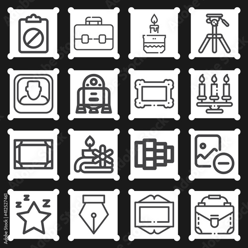 16 pack of miscellaneous  lineal web icons set