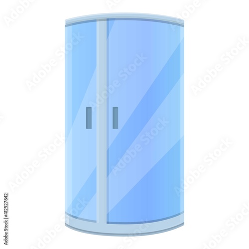 Box shower stall icon. Cartoon of box shower stall vector icon for web design isolated on white background