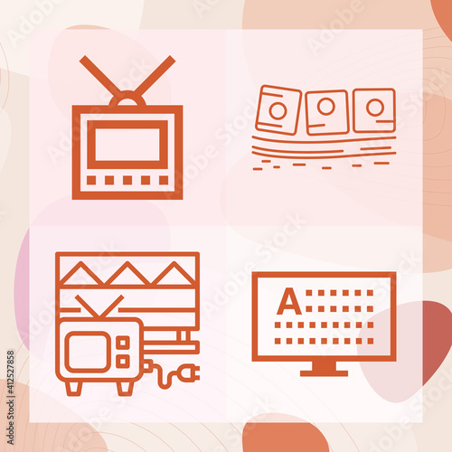 Simple set of worlds related lineal icons