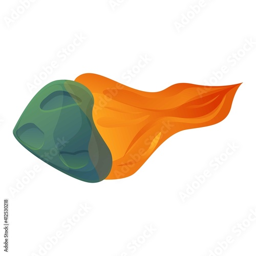 Asteroid fire icon. Cartoon of asteroid fire vector icon for web design isolated on white background