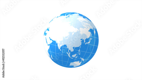 青いデジタルネットワークイメージ白背景