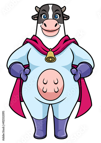 Cow Superhero Mascot
