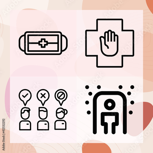 Simple set of interventions related lineal icons