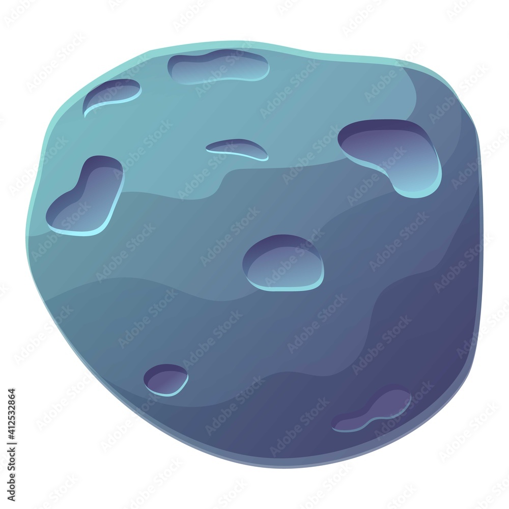 Asteroid ball icon. Cartoon of asteroid ball vector icon for web design isolated on white background Asteroid ball icon. Cartoon of asteroid ball vector icon for web design isolated on white background
