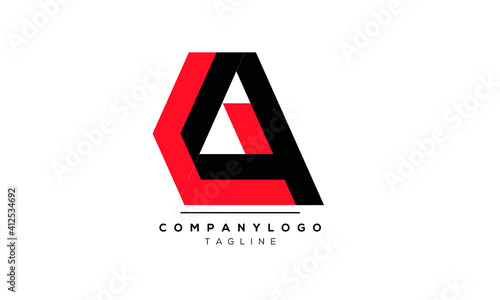 Abstract Letter Initial G4 or GA Vector Logo Design Template