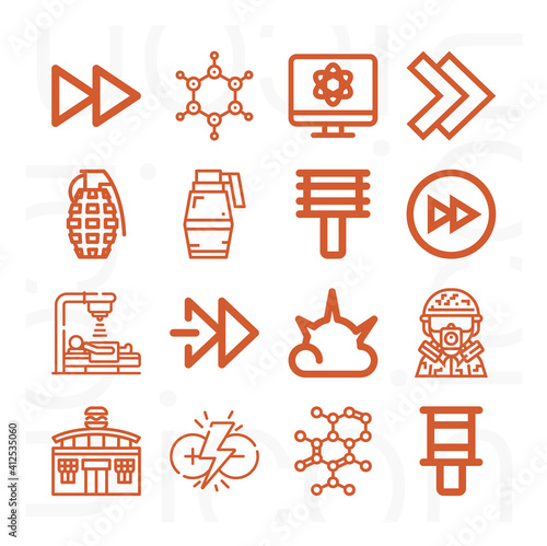 16 pack of neutron  lineal web icons set
