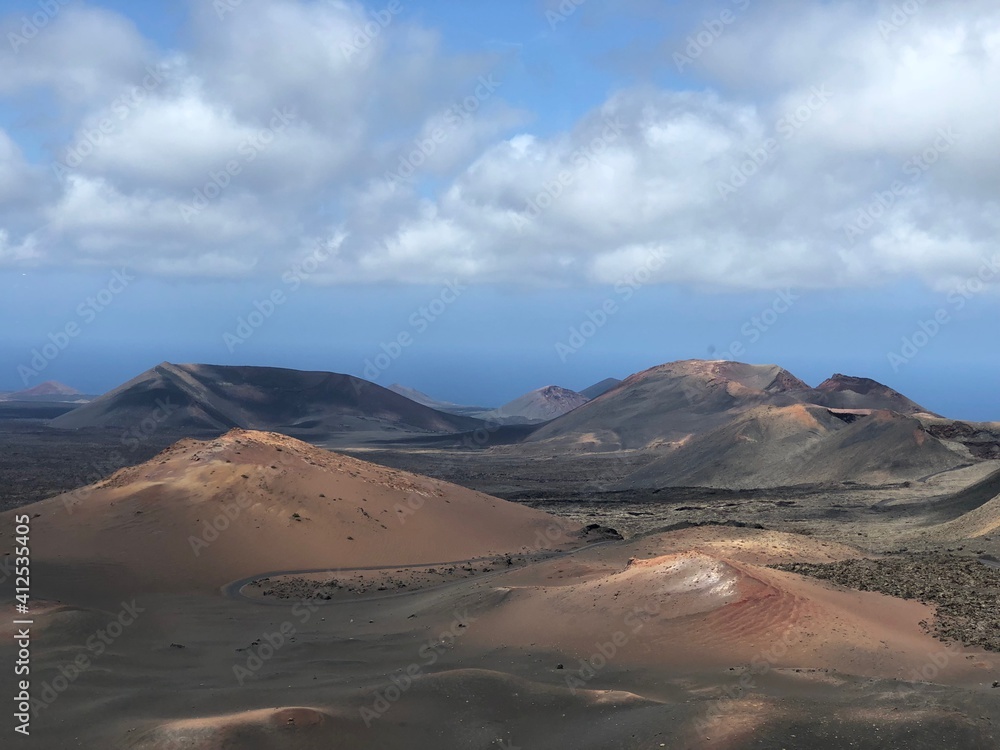 Volcanes del parque natural del Timanfaya en Lanzarote, Canarias