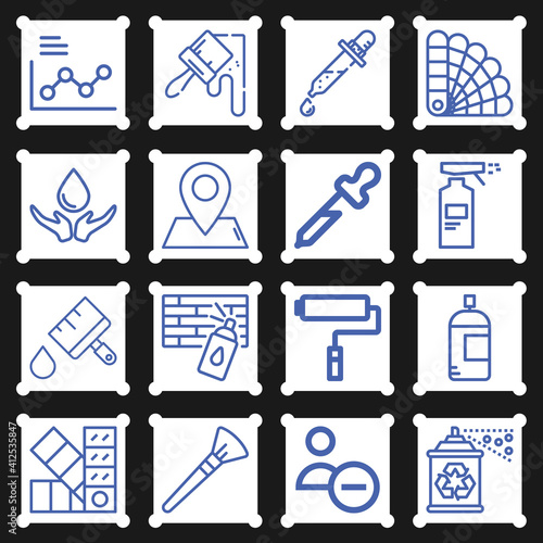 16 pack of stroke  lineal web icons set