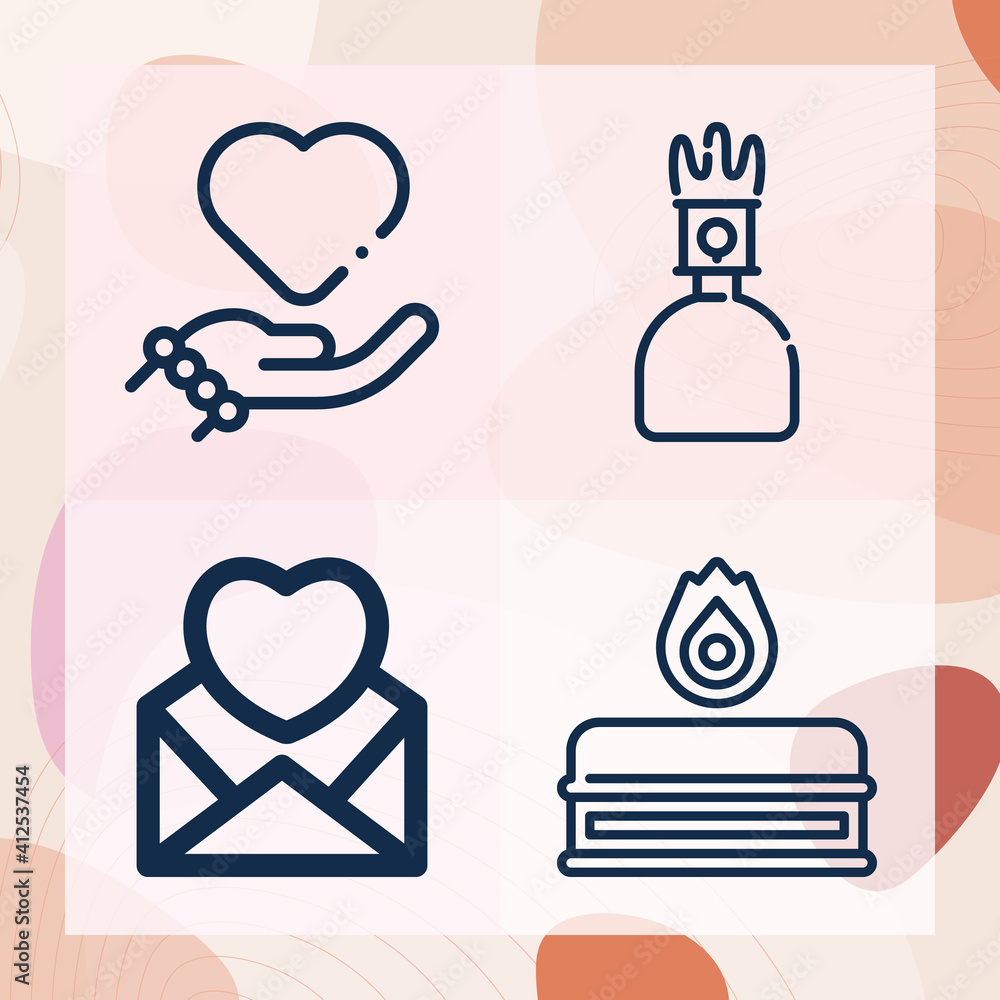 Simple set of passion related lineal icons Simple set of passion related lineal icons