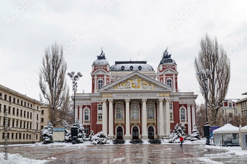 Ivan Vazov Public Theater in winter, Sofia, Bulgaria  photo