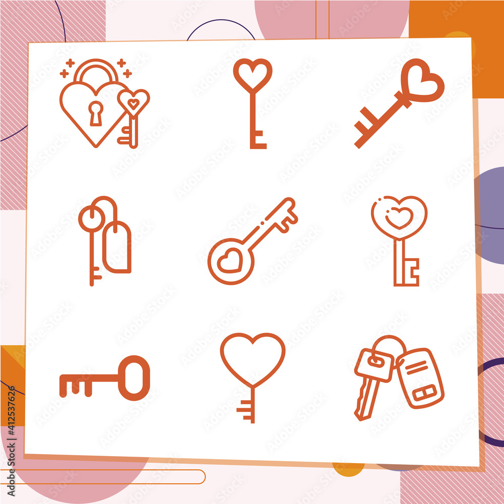 Simple set of 9 icons related to reconcile Simple set of 9 icons related to reconcile