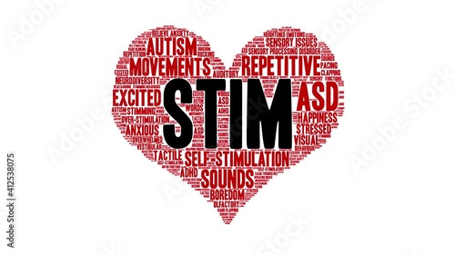 Stim animated word cloud on a white background.
