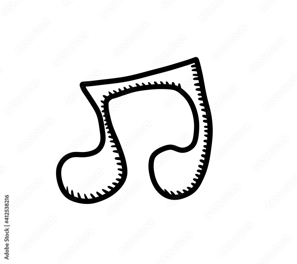 Fototapeta premium Stylized Cartoon Music Note Doodle