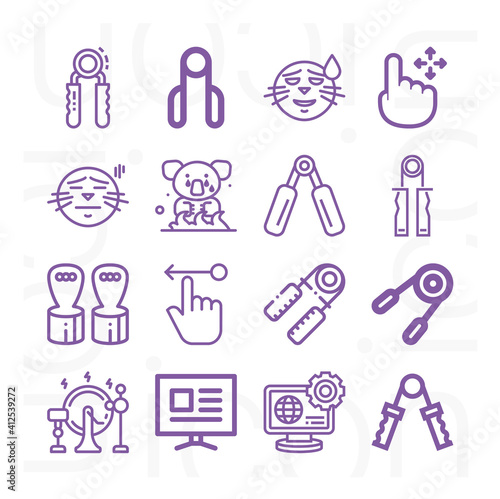 16 pack of friction  lineal web icons set