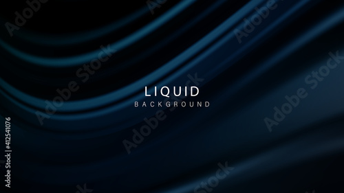 Navy blue background abstract cloth or liquid wave illustration of wavy folds of silk texture material.Vector background