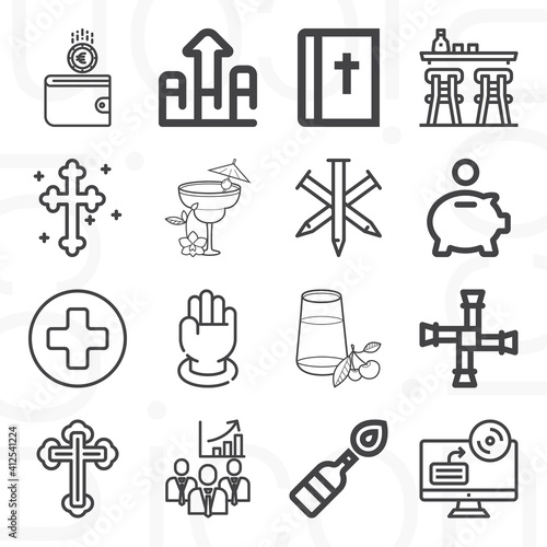 16 pack of forbid lineal web icons set