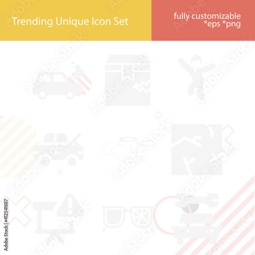 Simple set of repaired related filled icons.