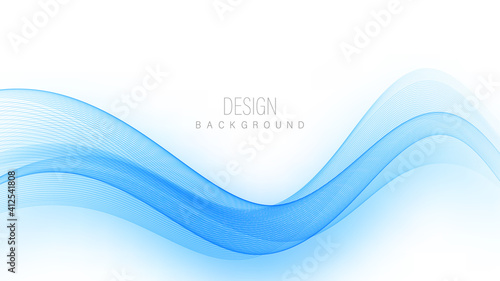 Abstract blue wave design element. Blue wave flow Fbstract background
