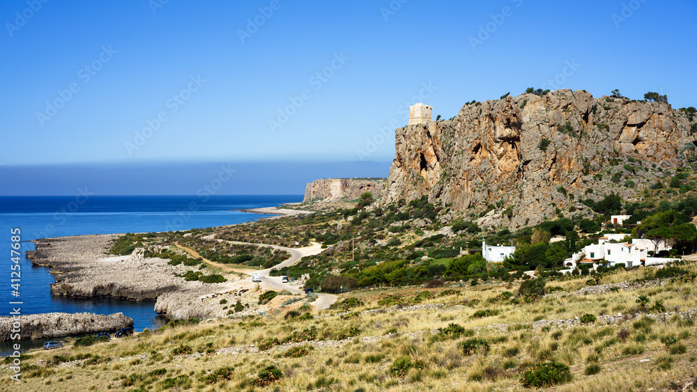 Sicily coastline with rural houses near San Vito Lo Capo, Italy Sicily coastline with rural houses near San Vito Lo Capo, Italy