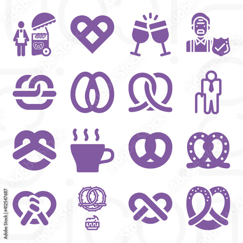 16 pack of younger  filled web icons set