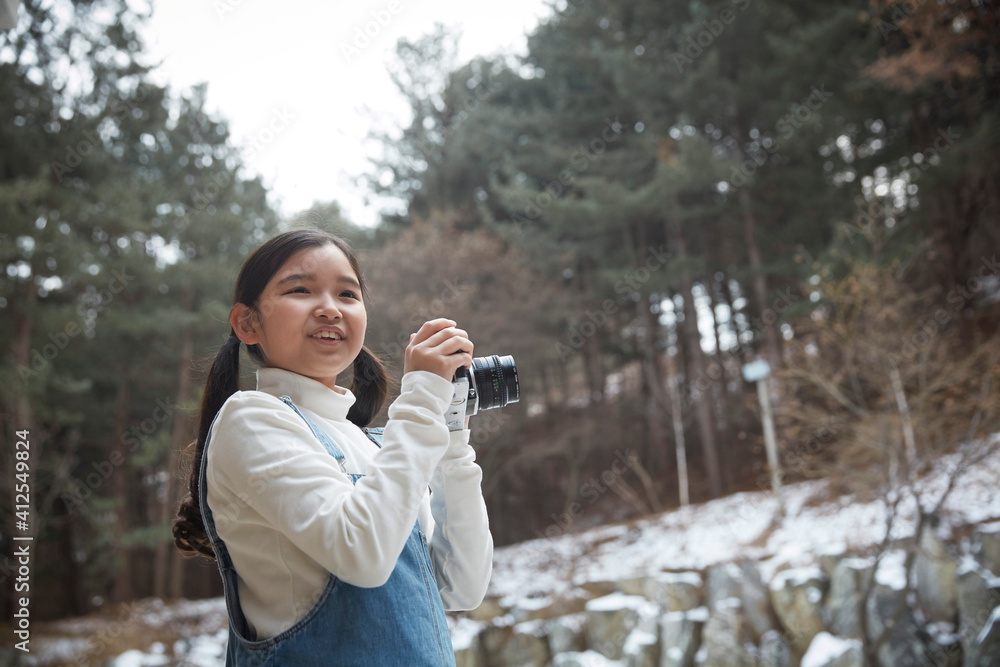 woman taking photo with camera woman taking photo with camera