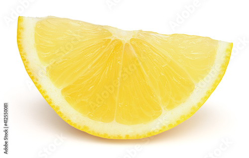 Sliced lemon isolated on white background,with clipping path.