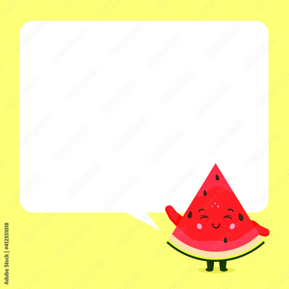 Cute Watermelon with Speech Bubbles Cute Watermelon with Speech Bubbles