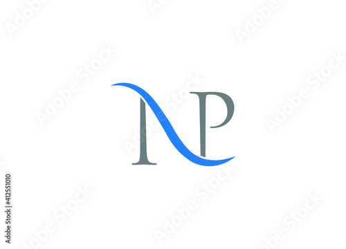 NP initial simple logo design  vector icon Monogram template