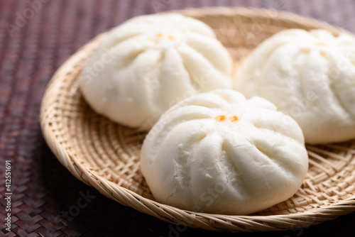 Steamed buns stuffed with minced pork, Asian food
