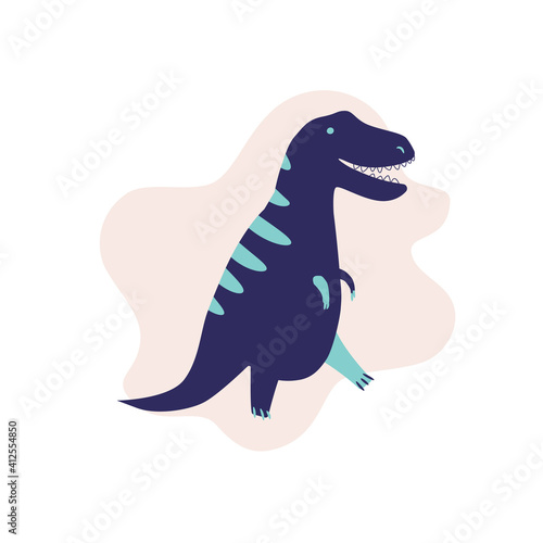 Cute Dinosaur vector illustration in flat style. Tyrannosaur. For poster  t-shirt  wallpaper  card.