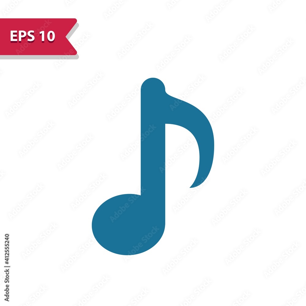 Music - Musical Note Icon. Professional pixel-aligned icon in glyph style. Music - Musical Note Icon. Professional pixel-aligned icon in glyph style.