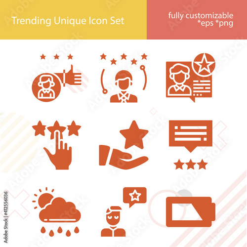 Simple set of classification related filled icons.
