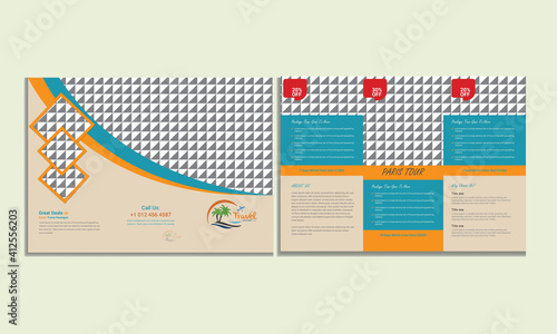 Travel Tri-Fold Brochure Design Template I Print Design I Print Template  (ID: 412556203)