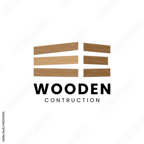 Capenter industry logo design - wood log, timber plank wood, woodwork handyman, wood house builder. simple minimalist icon.