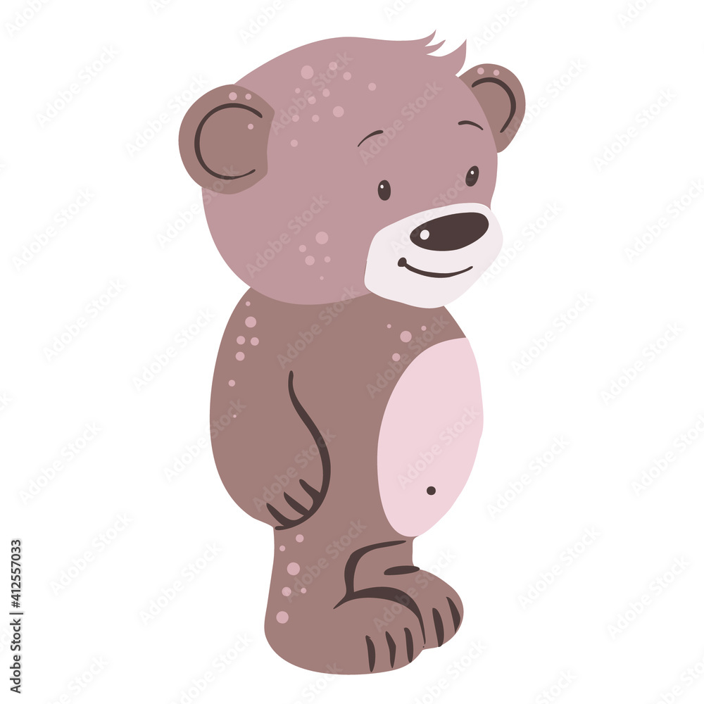 Fototapeta premium Isolated baby bear, vector illustration