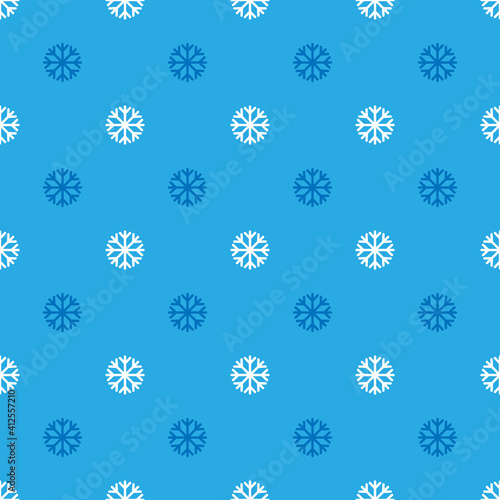 Vector seamless snowflakes pattern. Snowfall winter background
