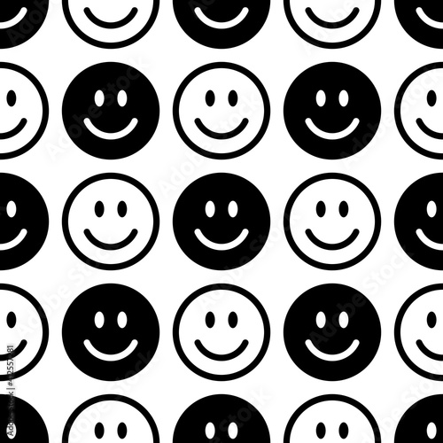 Smile icon pattern. Happy faces on a white background. Vector abstract background