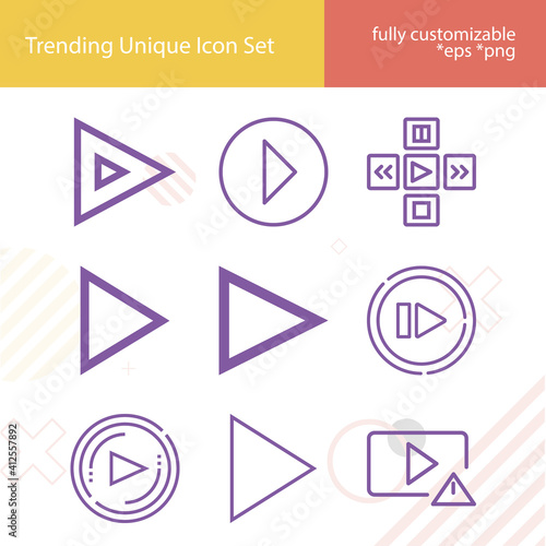 Simple set of continue related lineal icons.