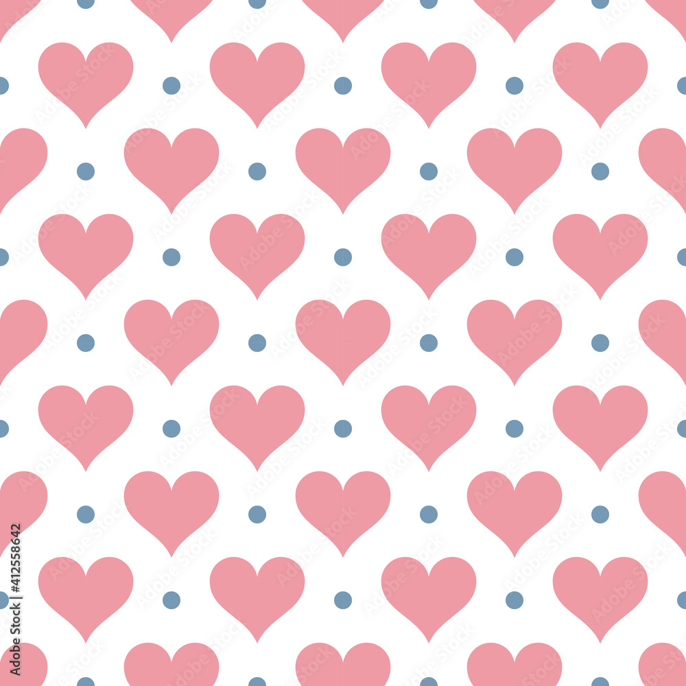 Vector seamless heart pattern. Valentines day background