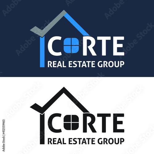 CORTE Real Estate Group logo design free vector