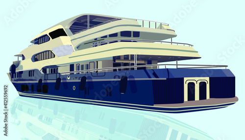 Realistic ship design free vector