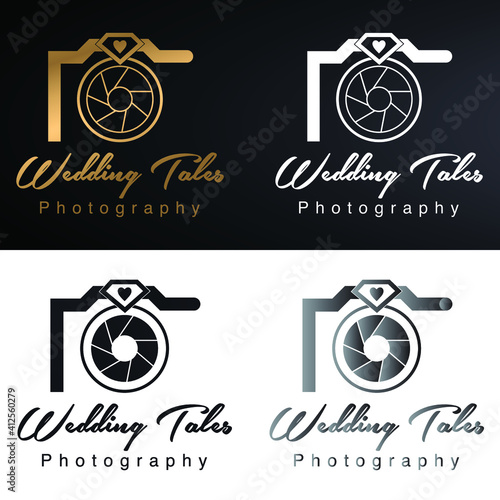 Wedding photography logo design free vector