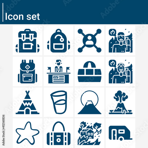 Simple set of embassy related filled icons.