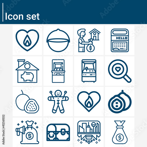 Simple set of possession related lineal icons.