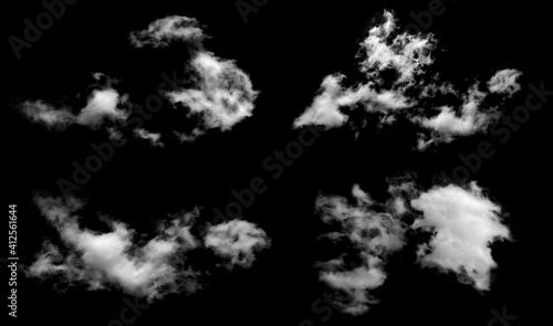 cloud isolated on black background 