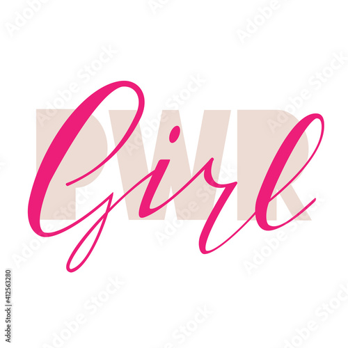 Girl Power vector illustration with lettering. Woman motivational slogan.