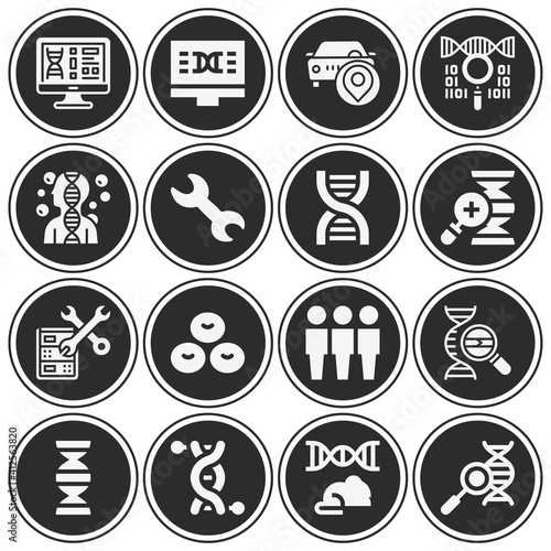 16 pack of replication  filled web icons set
