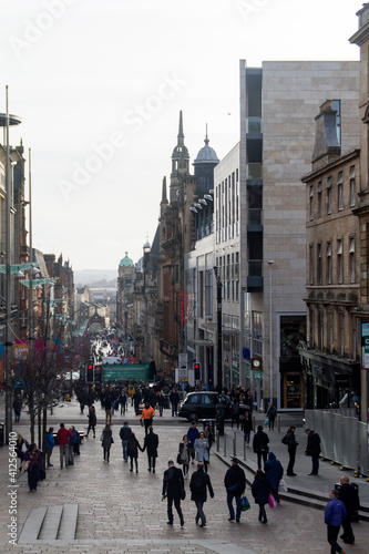 Calle Buchanan o Buchanan Street en la ciudad de Glasgow en el pais de Escocia o Scotland