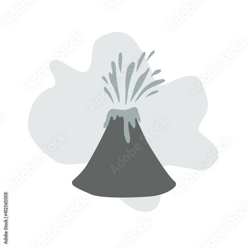 Cute volcano vector illustration.